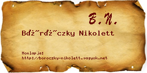 Böröczky Nikolett névjegykártya