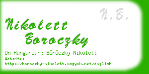 nikolett boroczky business card