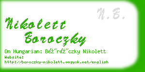 nikolett boroczky business card